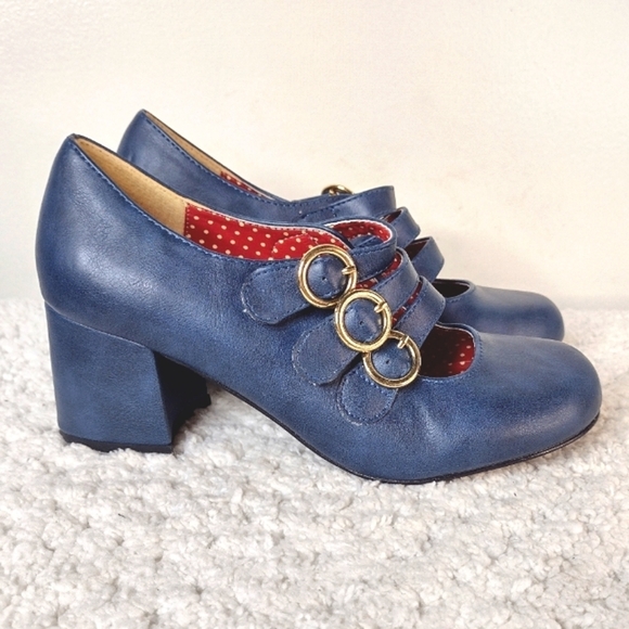 B.A.I.T. Charlie Retro Mary Jane's Size 6.5 Blue - Picture 6 of 10